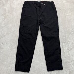 ROBELL Pants Women's 14 Modell Bella 09 Black Pull On Capri Cropped Trousers